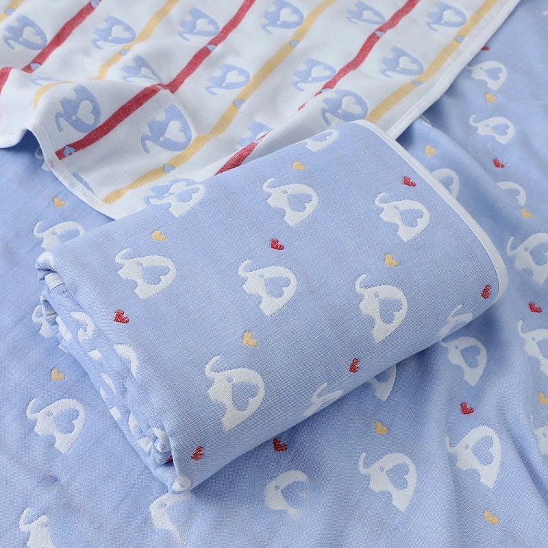 Soft Cotton Gauze Baby Bath Towel 110x110cm Wrap Jacquard Quilt Spring Summer|Baby Bath Towels & Quilts
