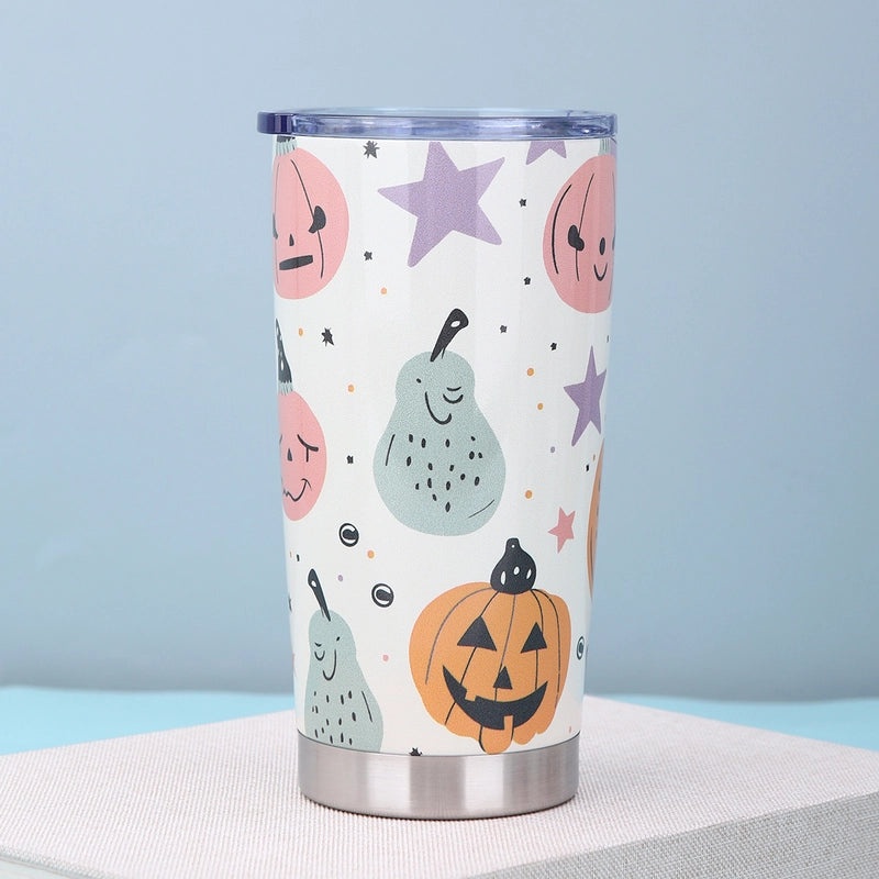 Halloween Pumpkin Bat Skull Stainless Steel Water Bottle 500ml | Halloween Accessories