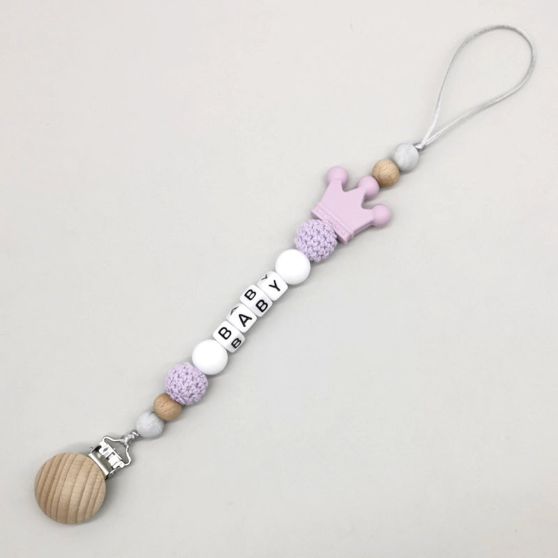 Adorable Baby Letter Crown Hair Clip with Plastic, Wood, and Silica Gel Materials | Baby Accessories