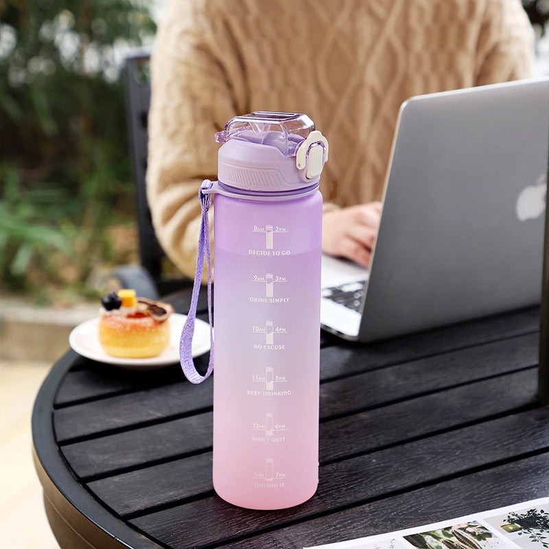 Gradient Color Silicone Water Bottle Casual Design | Drinkware & Bottles