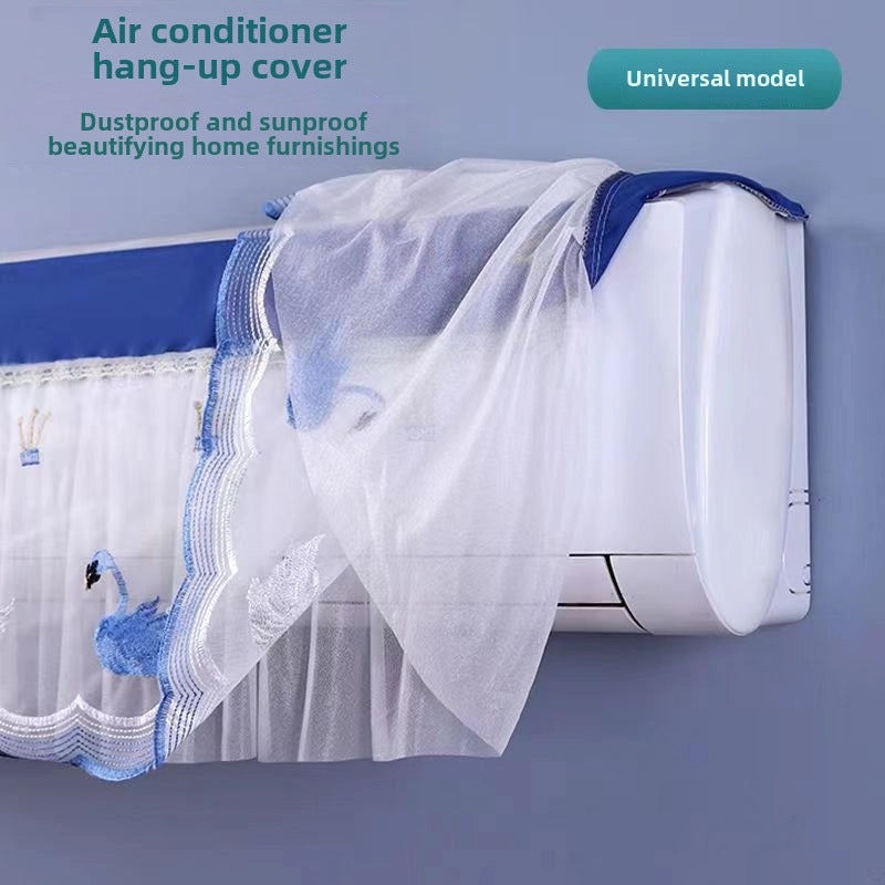 Air Conditioner Dust Cover Wind Shield Curtain Wall-mounted Machine Protector Windproof Dirt-resistant Fabric|Home Appliances Accessories