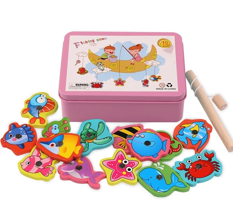Magnetic Wooden Fishing Toy for Kids Educational Iron Box Game Boys Girls 1-3 Years Old Kindergarten|Educational Toys