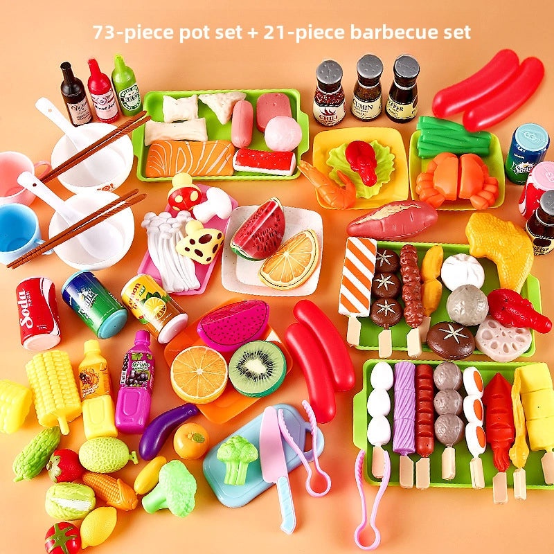 儿童厨房玩具海鲜水果蔬菜烧烤火锅仿真食品套装|儿童玩具