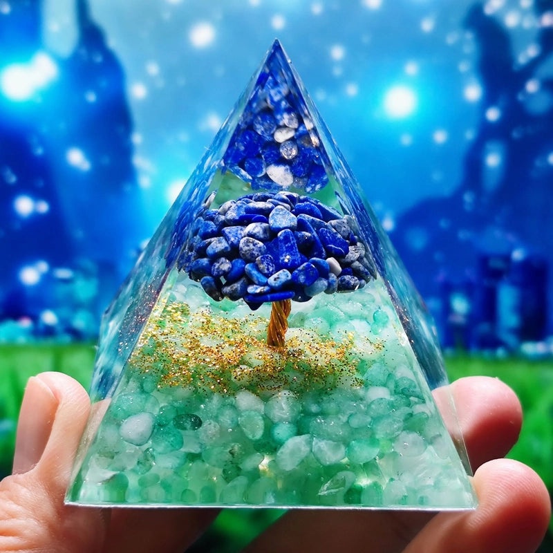 Crystal Ball Gravel Pyramid Resin Crafts Desktop Decoration Unique Station Ornament|Home Decor