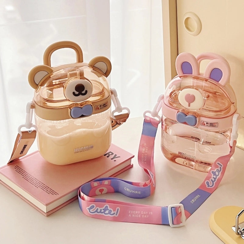 Adorable Cartoon Animal Plastic Water Bottles | Drinkware & Hydration Accessories