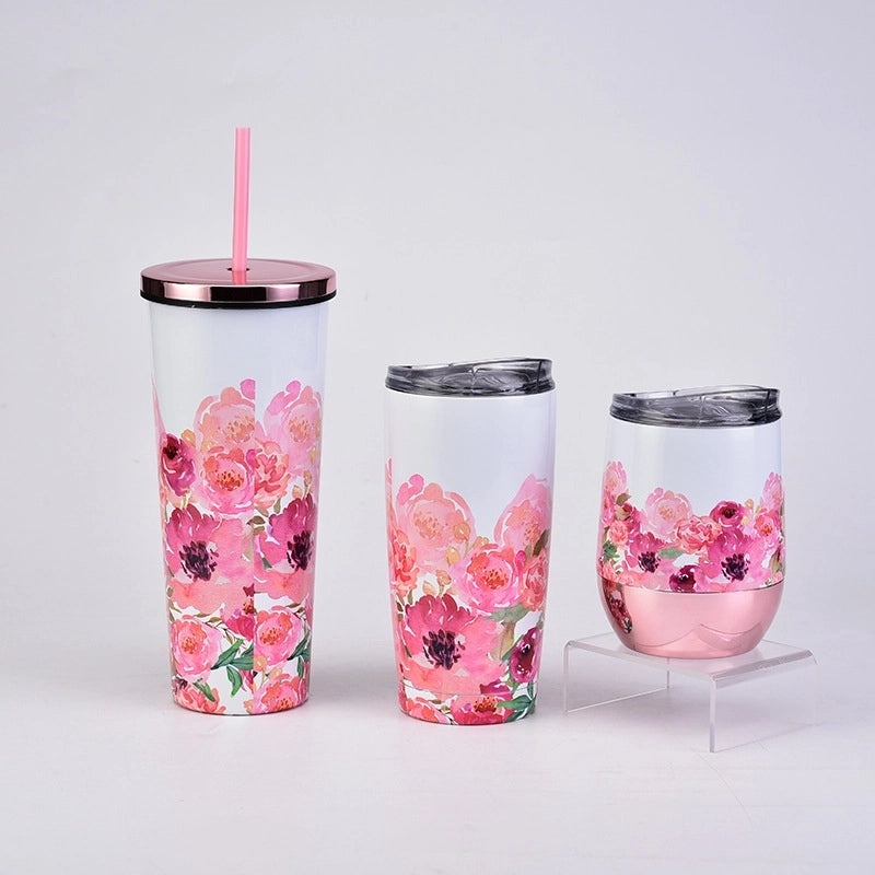 Floral Print Large Capacity Straw Cup 2022 New Fashion | Drinkware & Tumblers