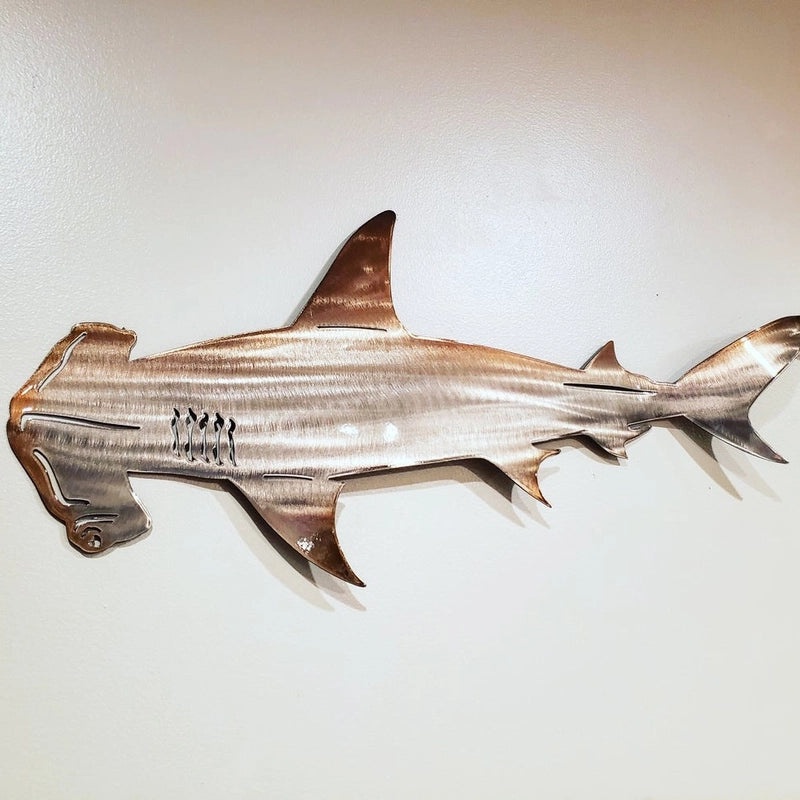 Minimalist Marine Shark Metal Wall Art | Home Decor