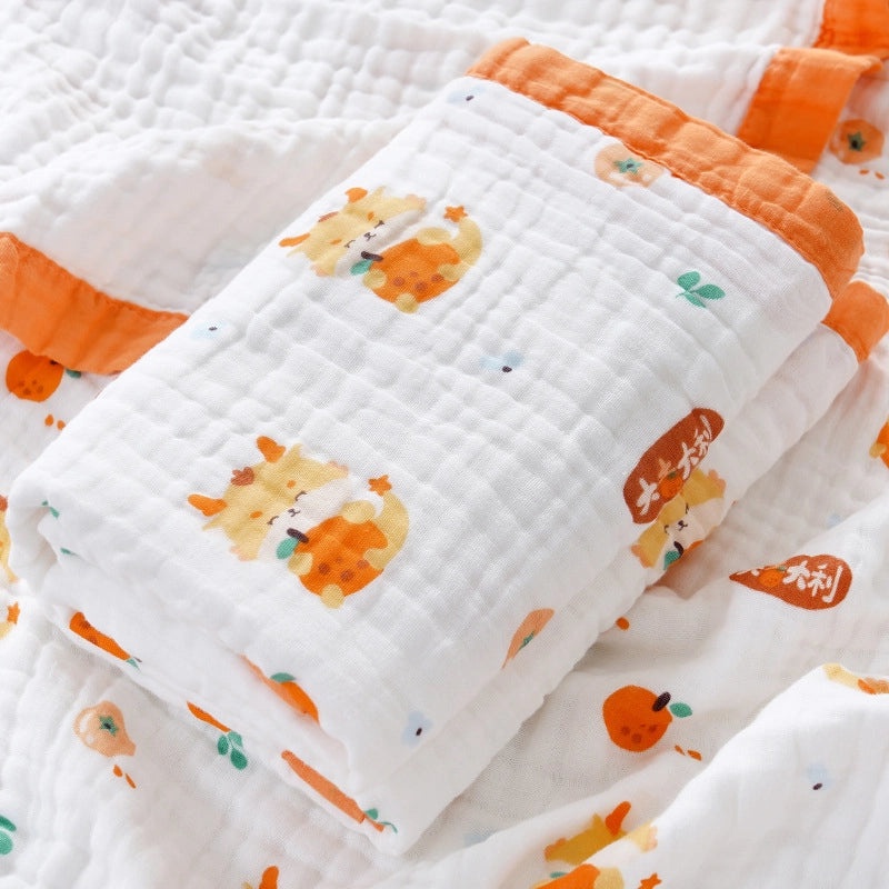 Soft Baby Bath Towel | Newborn Six-layer Gauze Cotton Absorbent Bath Quilt | Baby Care Essentials|婴儿用品