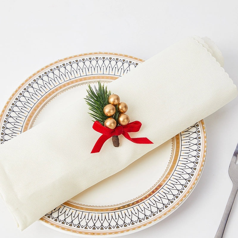 Elegant Christmas Leaf Napkin Ring | Holiday Table Decor