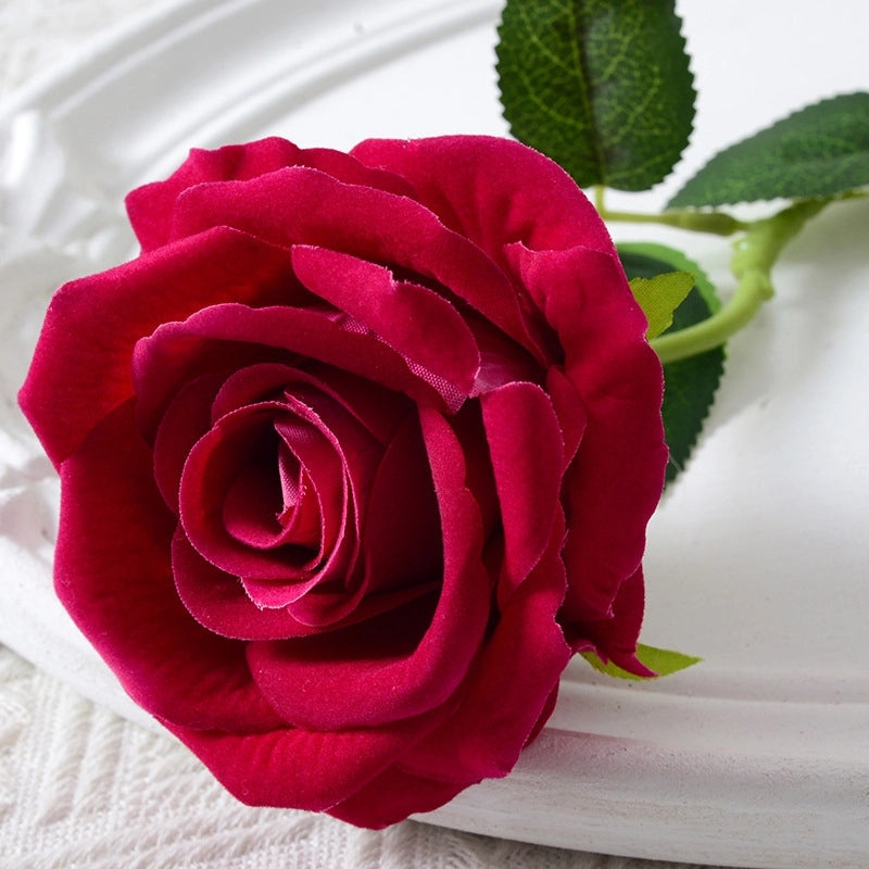 Artificial Rose Single Stem Flannel Flower for Home Wedding Valentine's Day Decoration|Home Decor & Wedding Accessories