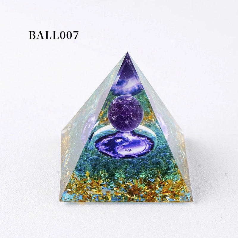 Minimalist Natural Crystal Pyramid Ornament Small Conical Decorative Crystal Piece|Home Decor Accessories