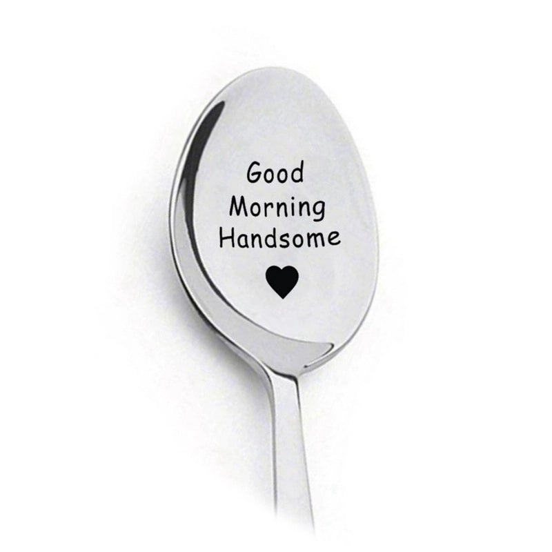 Trendy Engraved Stainless Steel Spoon|Kitchen Utensils & Dining Accessories