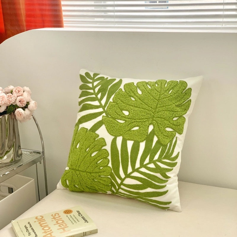 Minimalist Cotton Linen Plant Print Pillow Covers for Couch Sofa Decoration|Home Decor Pillows