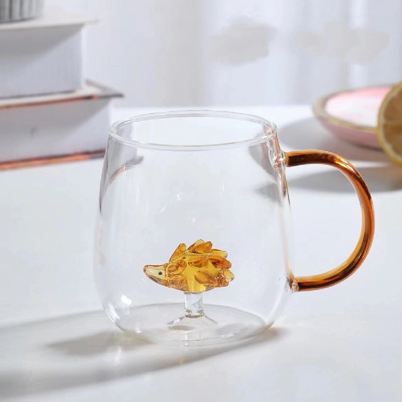 3D Animal Shape Glass Cup with Colorful Handle|Kitchen & Dining
