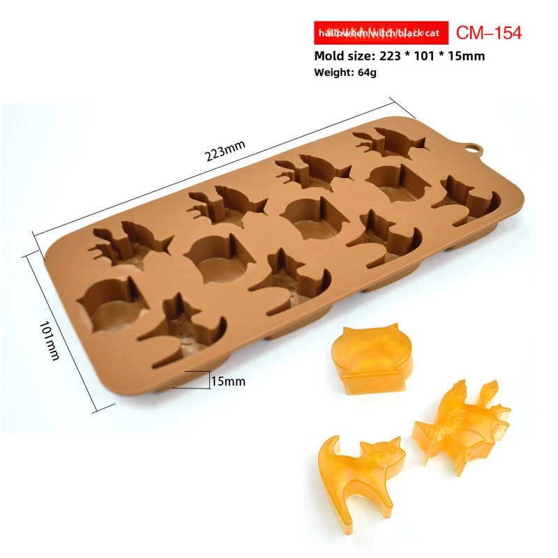 Halloween Pumpkin Wine Bottle Chocolate Mold Soft Candy Dessert Silicone Vampire Teeth Mold | Halloween Baking Molds