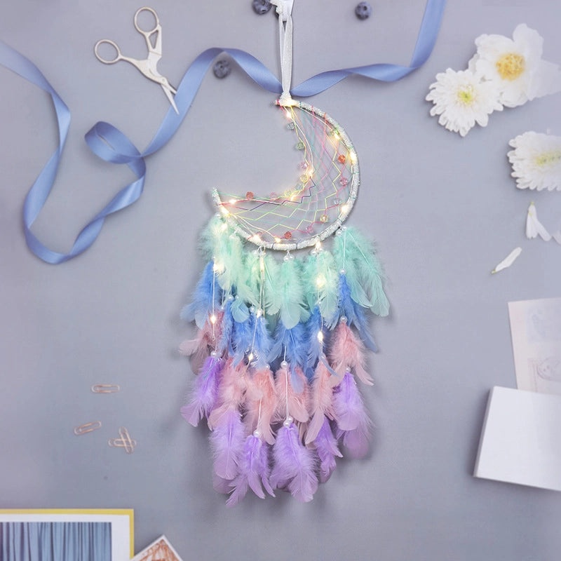 New Moon Dreamcatcher Bell Pendant Handmade Wind Chime for Home Door and Car Decoration|Home Decor & Accessories
