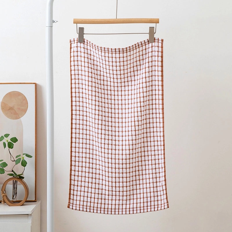 Classic Minimalist Cotton Towels with Lattice Pattern|Home Textiles & Towels