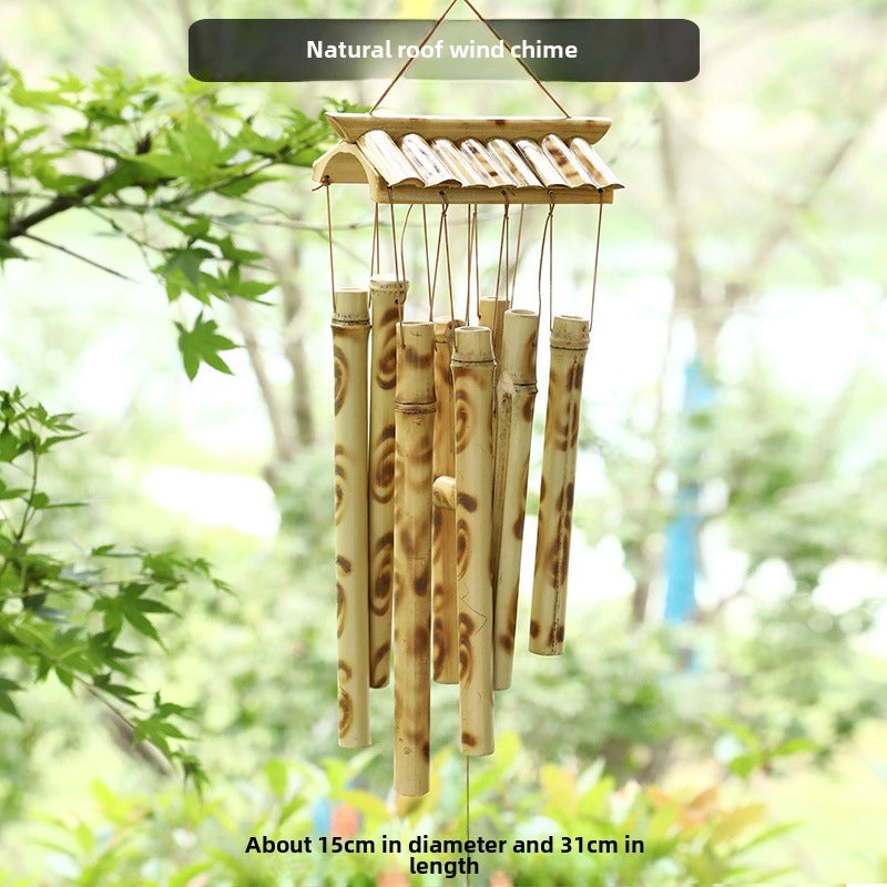 Bamboo Wind Chime Decorative Hanging Ornament Feng Shui Lucky Gift Bamboo Tube Bell | Home Decor