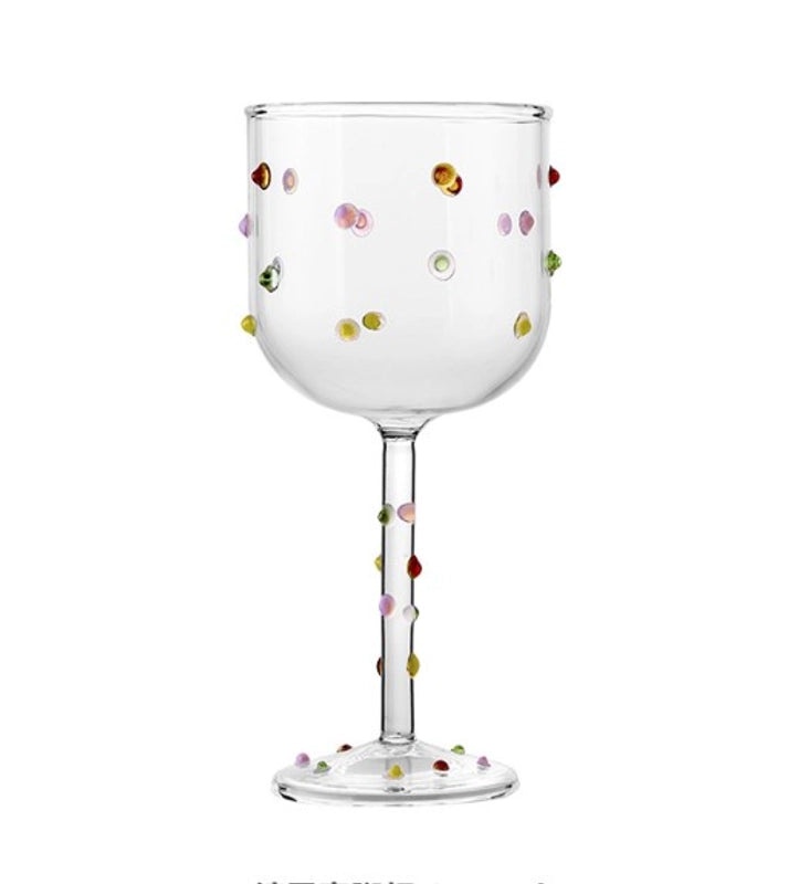 Colorful Casual Glass Wine Tumbler Single Piece|Drinkware & Bar Accessories