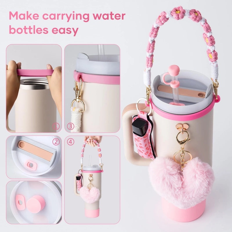 Multicolor Nylon Plush Silica Gel Straw Caps Set for Casual and Elegant Drinkware | Kitchen & Dining Accessories