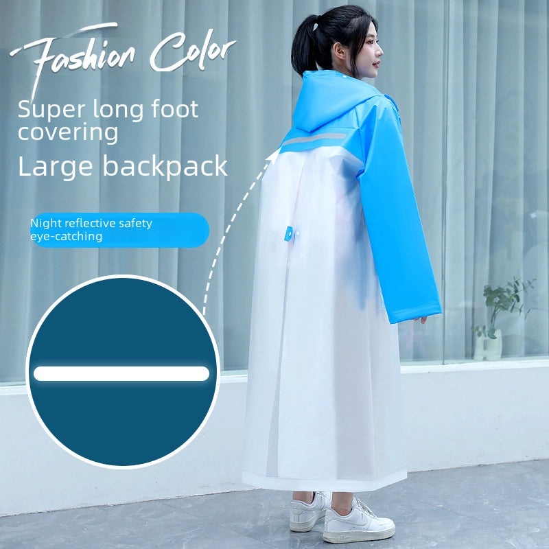 Unisex Electric Vehicle Waterproof Raincoat Hooded Poncho Long Full-Body Stormproof Outdoor Riding Gear|Outdoor & Sports Accessories