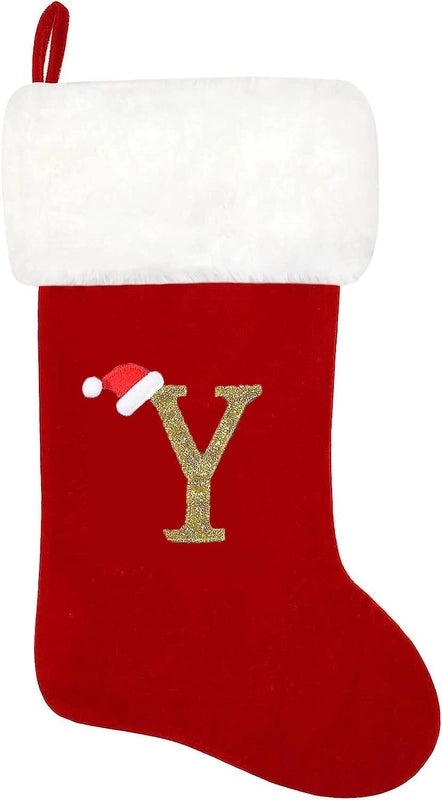 2023 Holiday Red Flannel Embroidered Large Christmas Stockings Gift Bags Available Now|Christmas Decorations