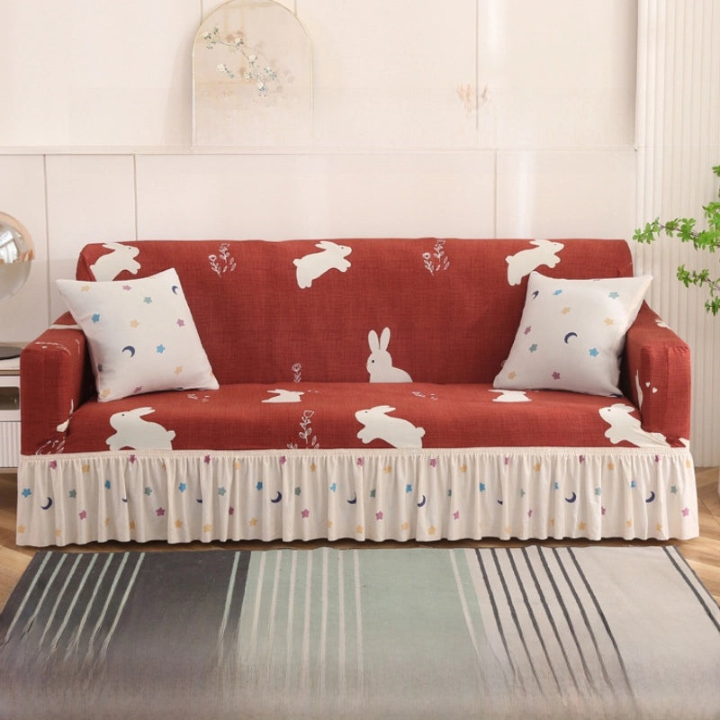 Elastic Skirted Sofa Cover Universal Four Seasons All-Purpose Stretch Sofa Protector|Home Furnishing