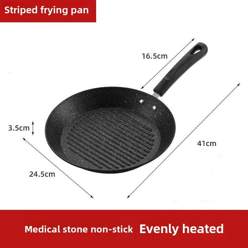 Maifan Stone Non-stick Breakfast Pan with 4 Holes Multi-functional Fried Egg & Burger Mold Flat Bottom | Kitchen Cookware