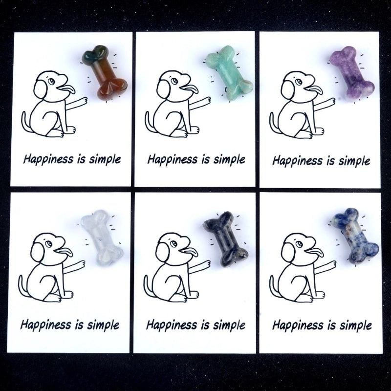 Minimalist Dog Bone Agate Pendant Unisex Jewelry Natural Stone Gemstone Accessories|Jewelry & Accessories