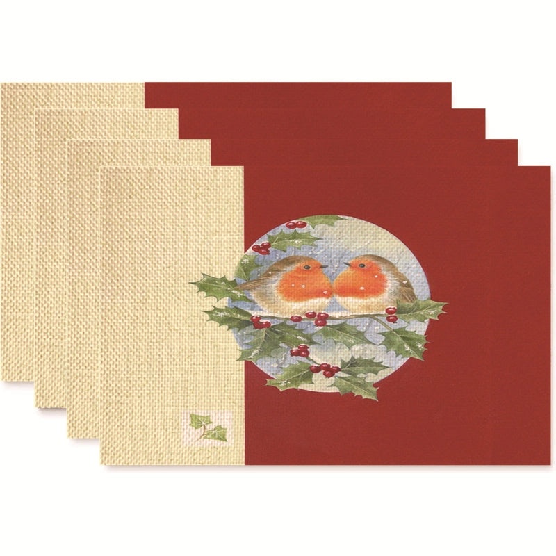 Nordic Christmas Tree Bow Knot Snowflake Linen Cotton Placemat|Home Decor & Tableware