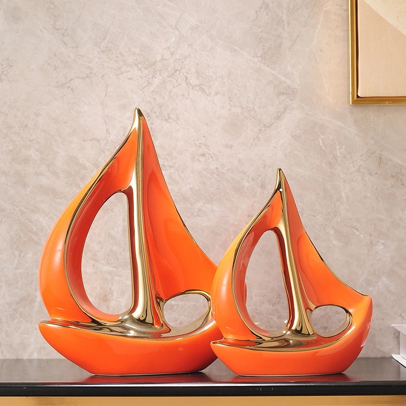 Smooth Sailing Wine Cabinet Decor Set Light Luxury Modern Style High-End Living Room TV Cabinet Office Ornament|Home Decor