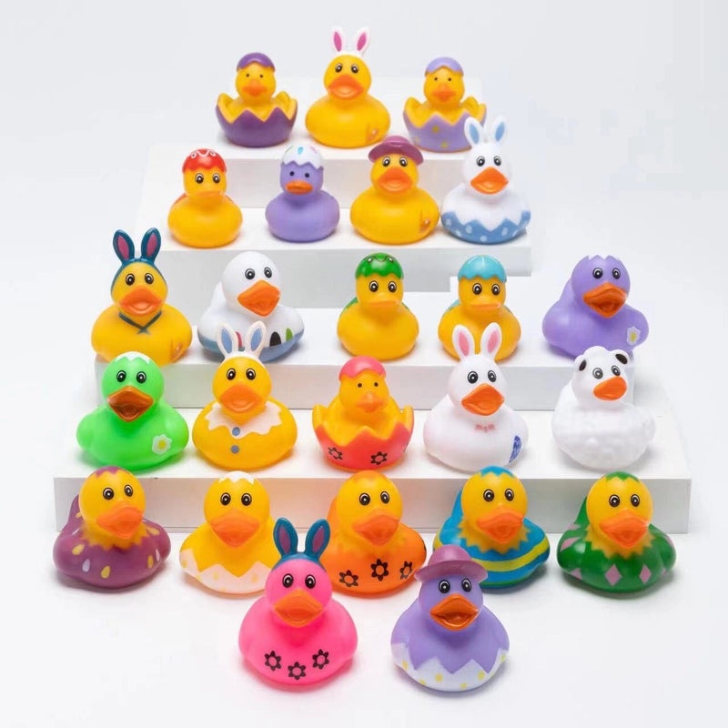 20 Pieces Floating Easter Duck Bath Toys for Kids Vinyl Water Pool Fun|Toys & Games > Bath Toys