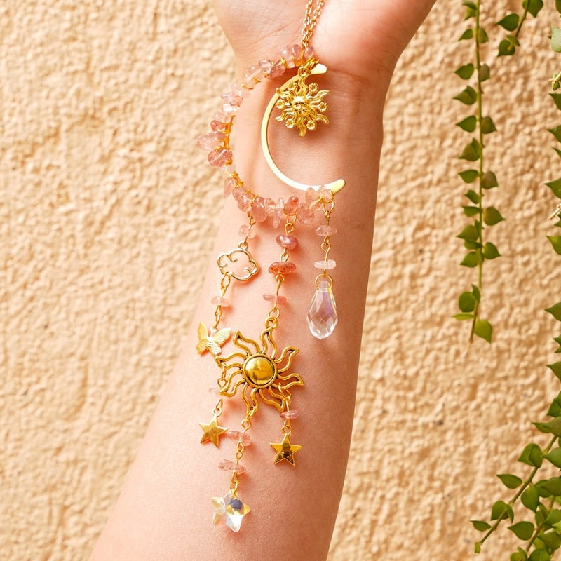 2 Pieces Bohemian Moon Crystal Suncatchers for Wall Decor|Home Decor