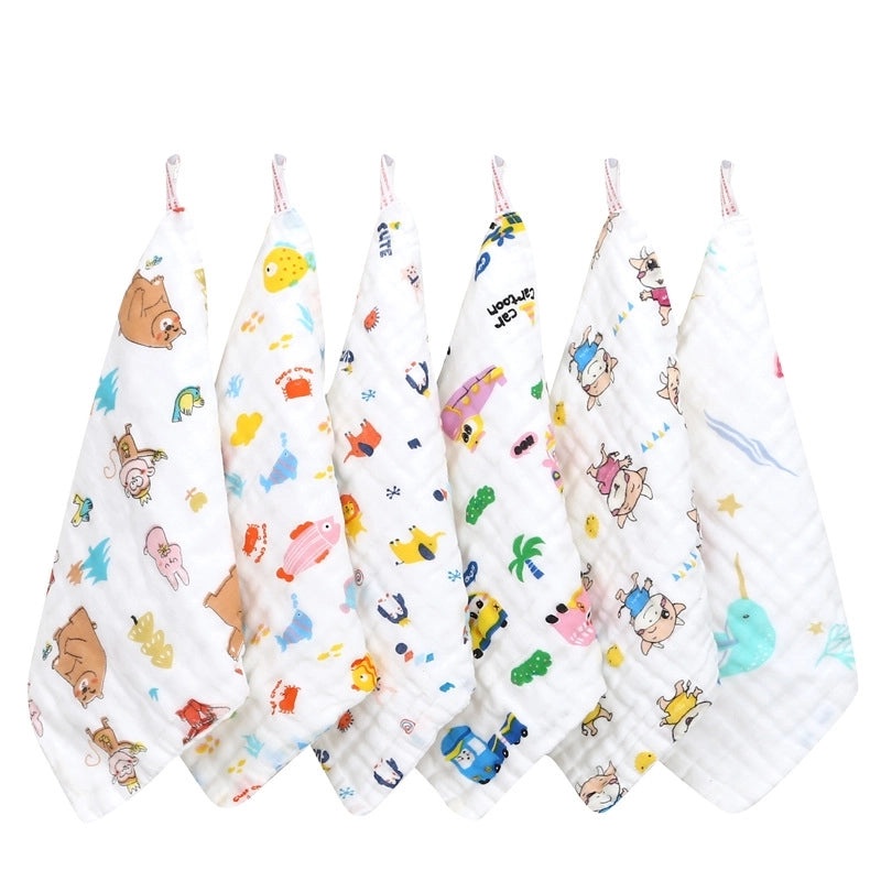 Adorable Cartoon Cotton Baby Burp Cloths Soft Absorbent Accessories for Newborns|Baby Accessories