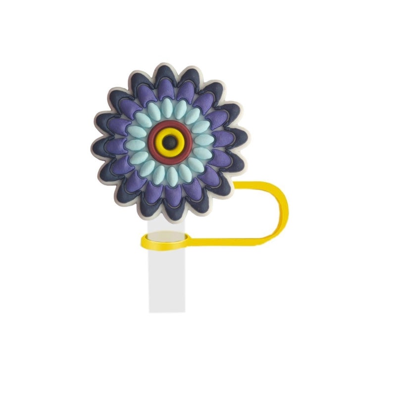 Adorable Floral PVC Straw Cap for Drinks 1 Piece | Drink Accessories