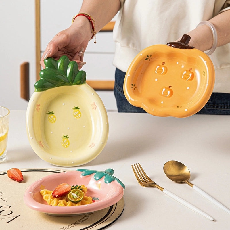 Halloween Themed Cute Pumpkin and Strawberry Porcelain Plate 1 Piece|Kitchen & Dining Tableware