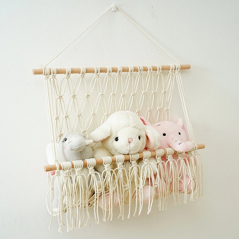 Hand-Woven Nordic Cotton Rope Wall Shelf|Home Storage & Organization