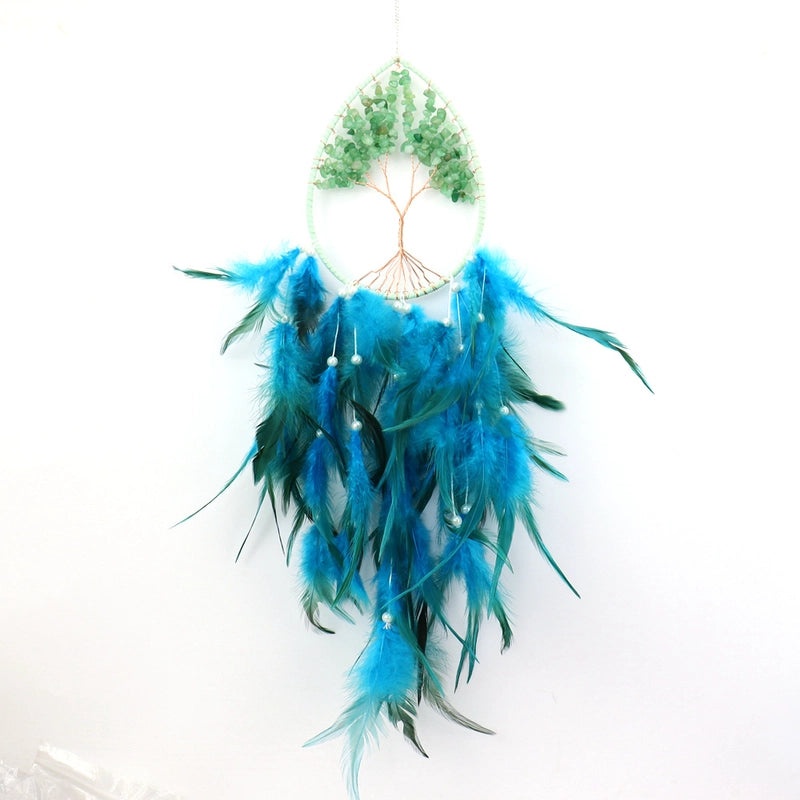 Minimalist Feather Crystal Metal Dreamcatcher Decor | Home Decor