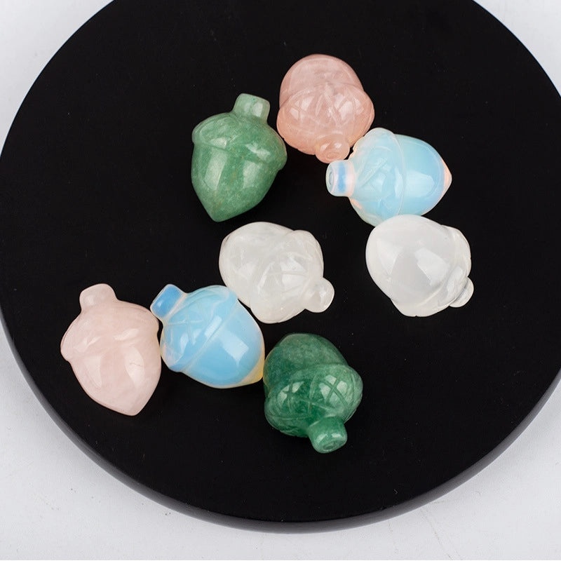 Minimalist Pine Cone Ornaments with Tiger Eye Gemstones | Home Decor Artificial Decorations|Home & Living