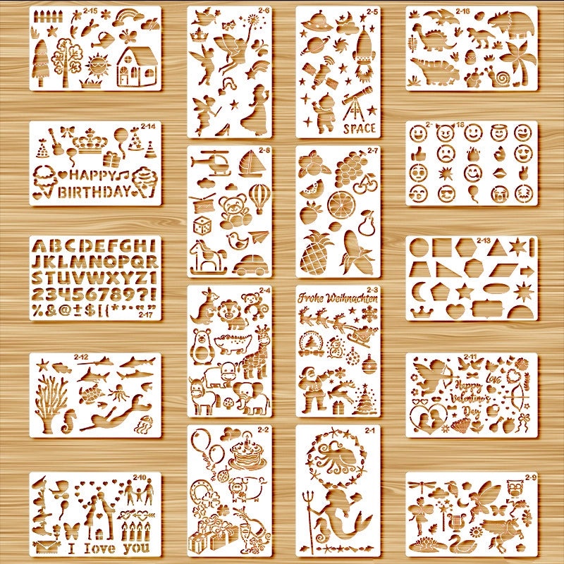 Plant and Animal Painting Template DIY Flower Graffiti Hollow PET Board for Leak Word Art | Art Supplies