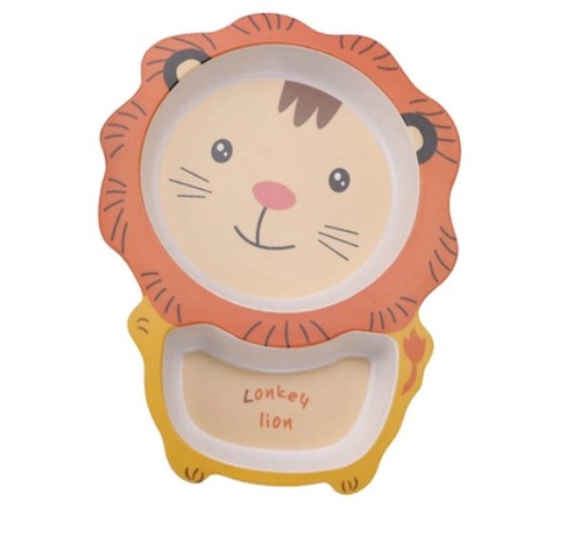 Adorable Cartoon Baby Eco-Friendly Sectioned Plate|Baby Feeding Tableware