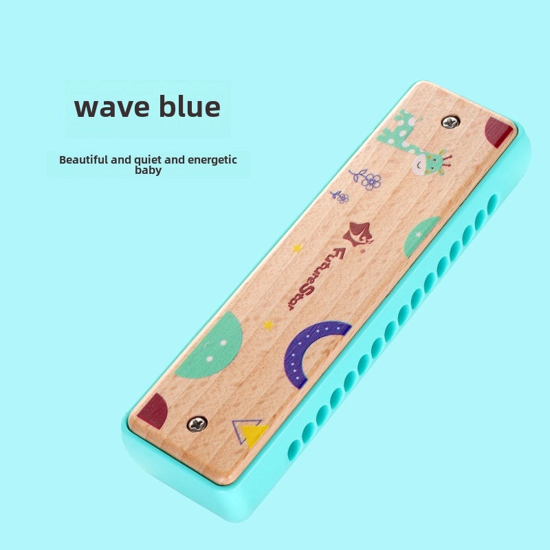 Wooden 16-Hole Polyphonic Harmonica for Kids | Musical Instruments & Accessories