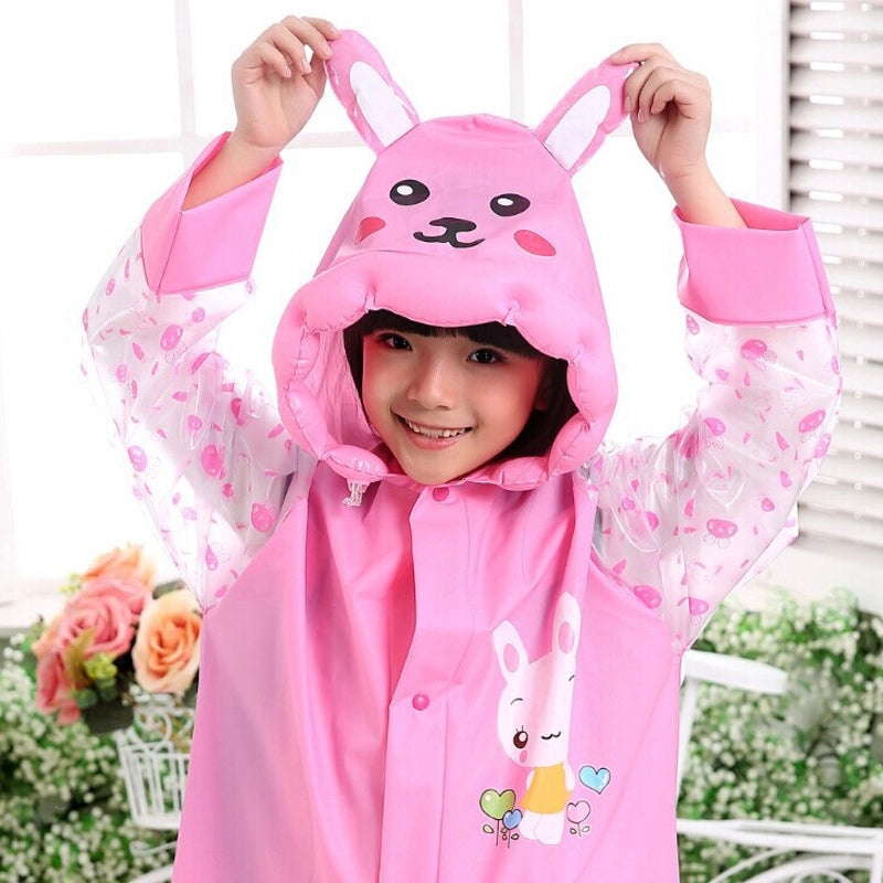 Kids Inflatable PVC Rain Poncho with Bag Portable Waterproof One-piece Cute Student Outdoor Raincoat|Children's Rainwear