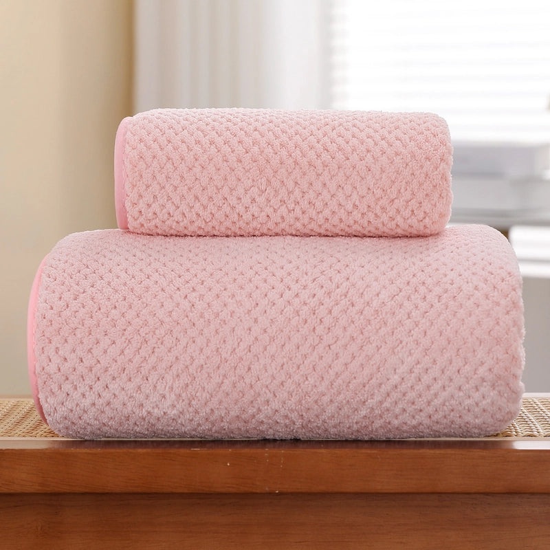 Casual Color Block Daisy Coral Fleece Bath Towels Soft Absorbent Bathroom Towels|Home & Kitchen > Bath > Towels