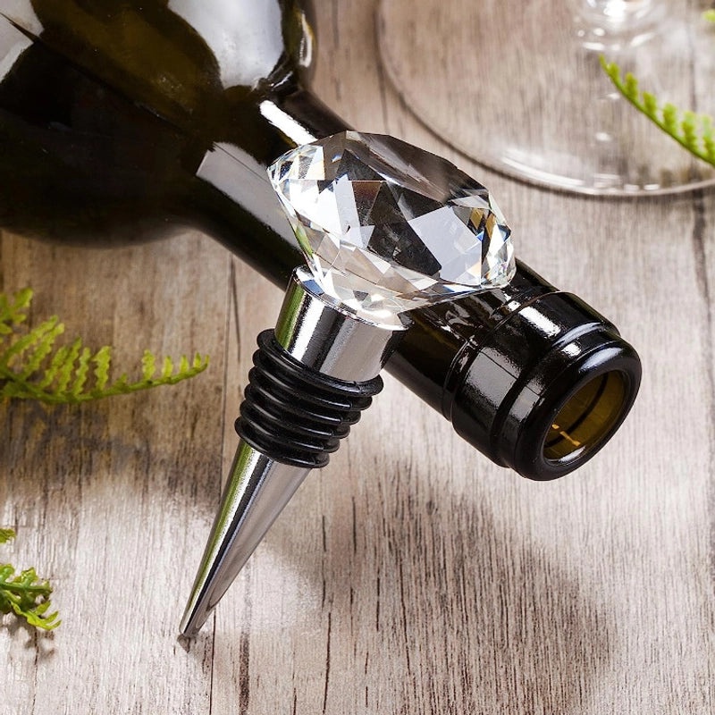 Elegant Solid Color Crystal Wine Bottle Stopper Aluminium Alloy | Kitchen & Dining Accessories