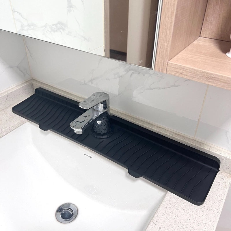 食品级硅胶排水垫|厨房浴室水龙头防溅洗碗槽长款可折叠垫|厨房用品