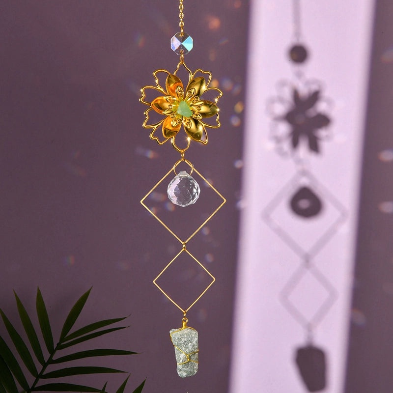 Handcrafted Floral Crystal Suncatcher for Wall Decor|Home Decor