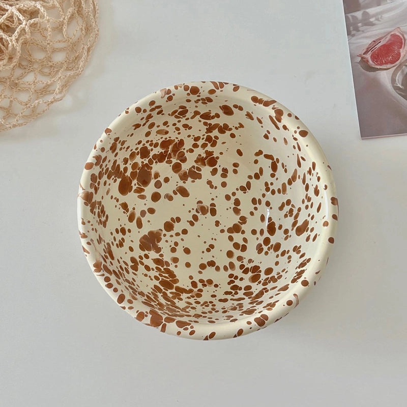 Korean Style Enamel Splash Ink Cereal Fruit Salad Bowl Set | Kitchen & Dining Tableware