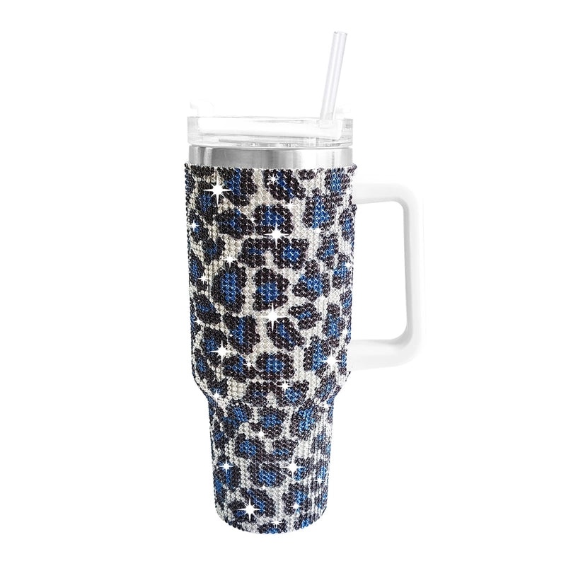Retro Solid Color Leopard Print Stainless Steel Water Bottle 304 Grade 500ml | Drinkware & Water Bottles