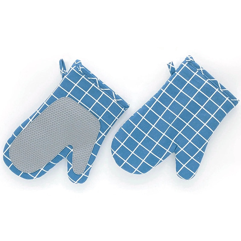 Cotton Heat Resistant Gloves with Minimalist Polka Dot Design|Kitchen & Dining Accessories